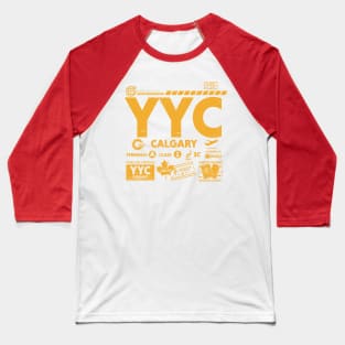 Vintage Calgary YYC Airport Code Travel Day Retro Travel Tag Canada Baseball T-Shirt